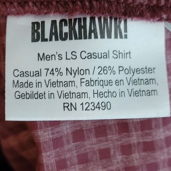 BLACKHAWK! Tactical CCW Shirt Mens Large Red Plaid Long Sleeve Button Up - Picture 13 of 13